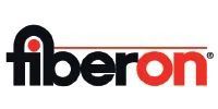 Fiberon logo with black and red text on a white background.