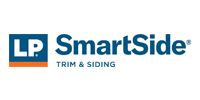 Logo for LP SmartSide trim and siding: blue square with