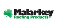 Logo for Malarkey Roofing Products: a shamrock next to the name