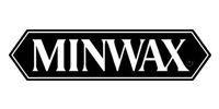 Minwax logo in white text on black hexagon.