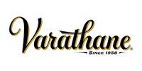 Logo for Varathane, featuring script lettering with