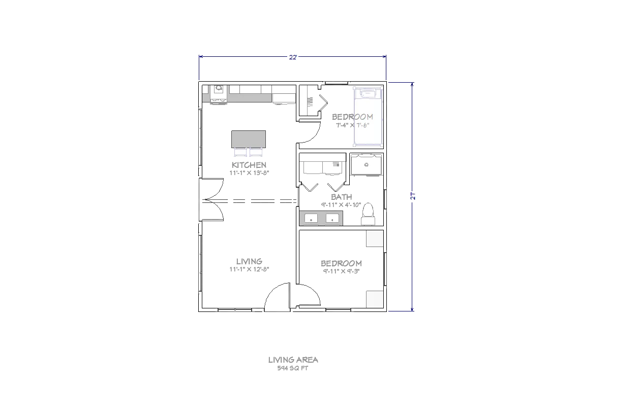 Blurry black-and-white apartment floor plan with labeled rooms and measurements.