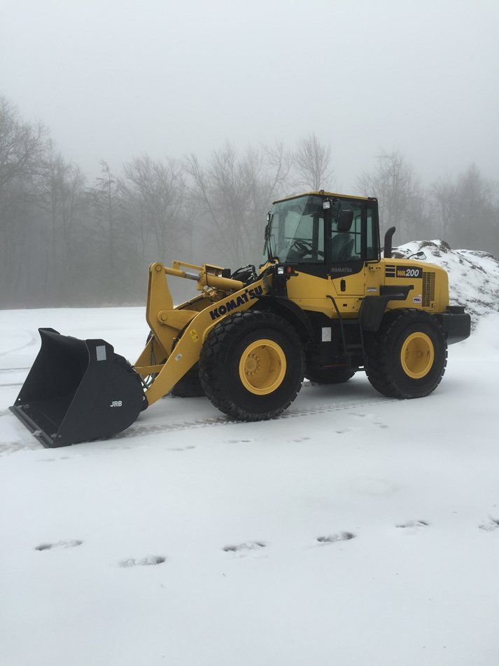 Heavy equipment in snow