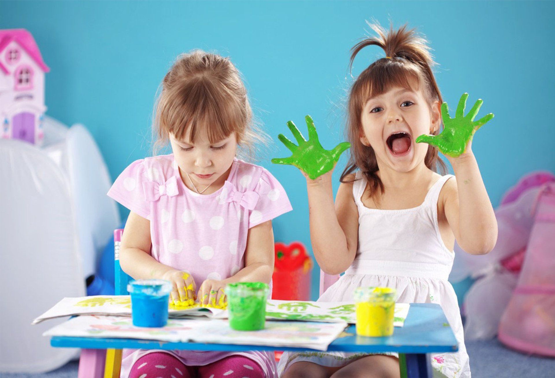 Children playing paint