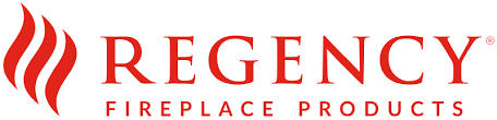 Regency Fireplace Products logo: Red flame icon and text.
