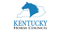 Logo of the Kentucky Horse Council; blue horse head within outline of Kentucky.