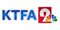 KTFA 2 logo with blue text and a red square with a white 