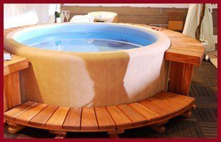 Wooden hot tub
