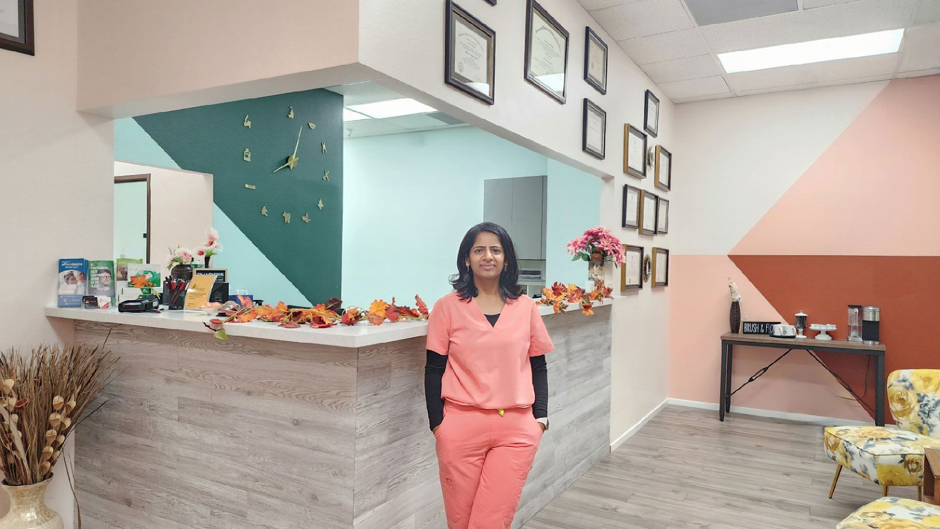 dentist on the reception