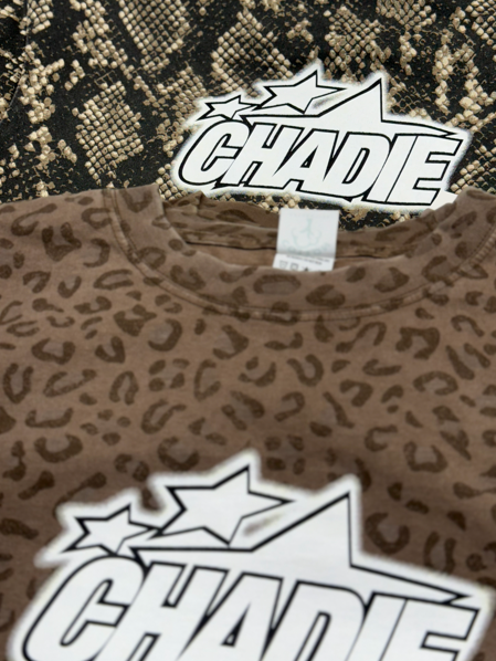 Brown leopard print sweatshirt with 