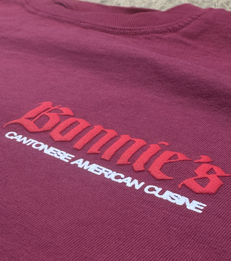 Burgundy t-shirt with 