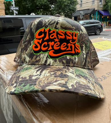 Camo hat with orange 