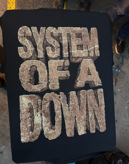 Black t-shirt with the band name 