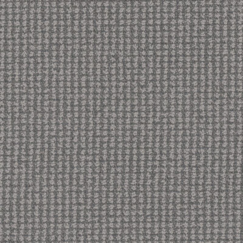 Gray carpet with a woven, textured appearance.
