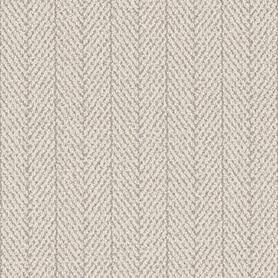 Beige and gray herringbone patterned carpet.