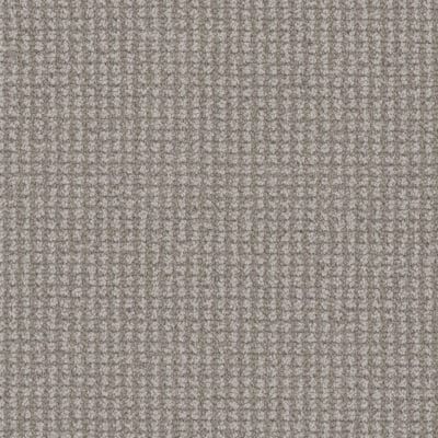 Textured, neutral-toned carpet with a small square pattern.