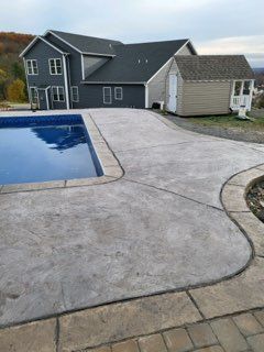 Concrete floor around the pool