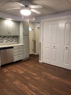 Kitchen with cabinets