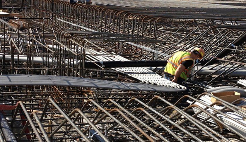 Electric cables on steel