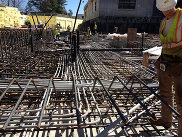 Electric cables on steel