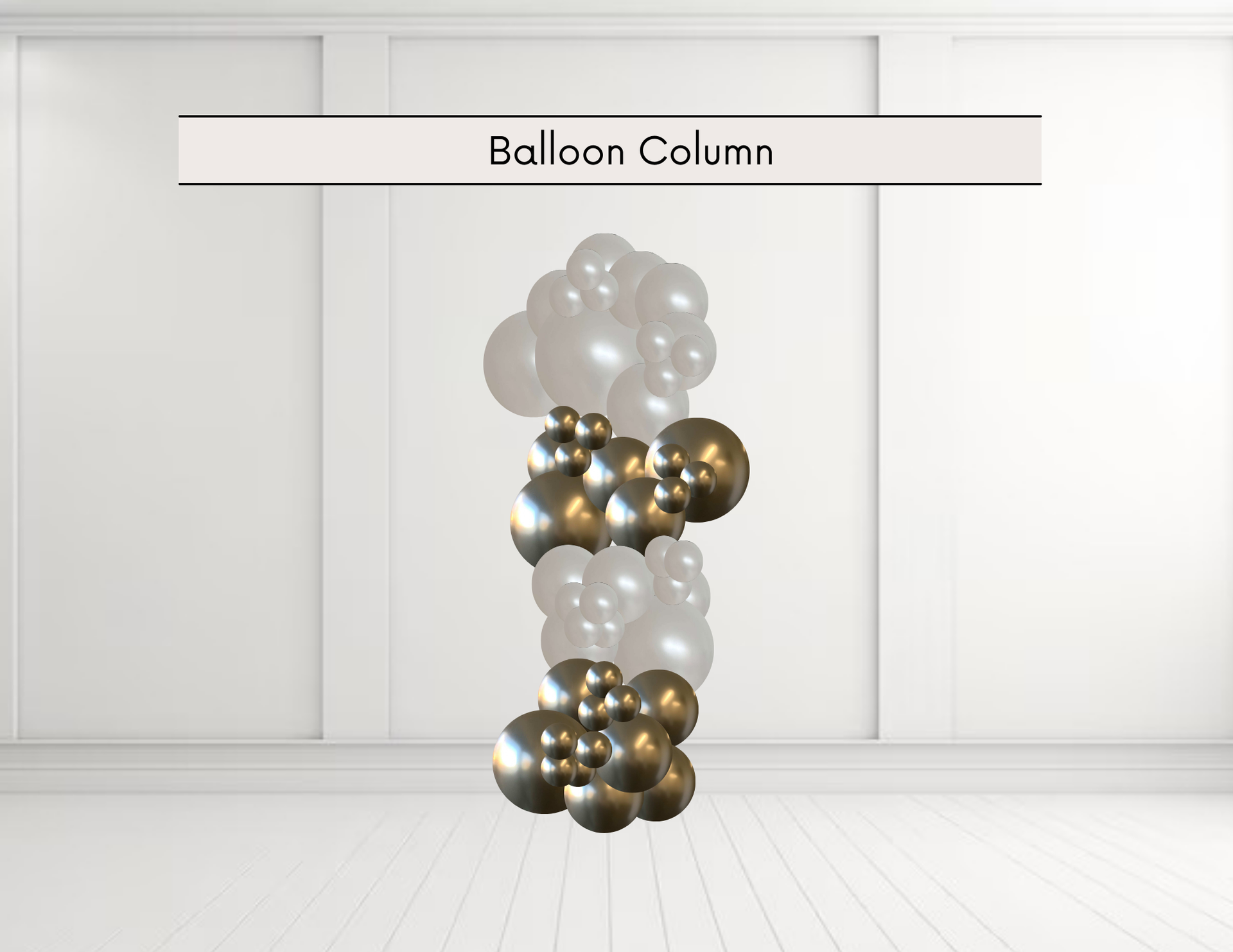 A virtual representation of an organic balloon column.