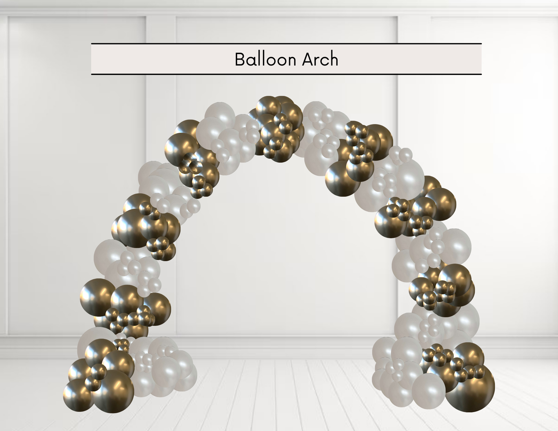 A virtual representation of a balloon arch.