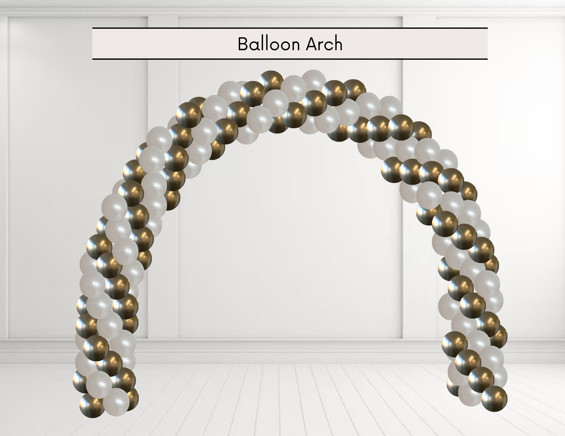 A virtual representation of a balloon arch.