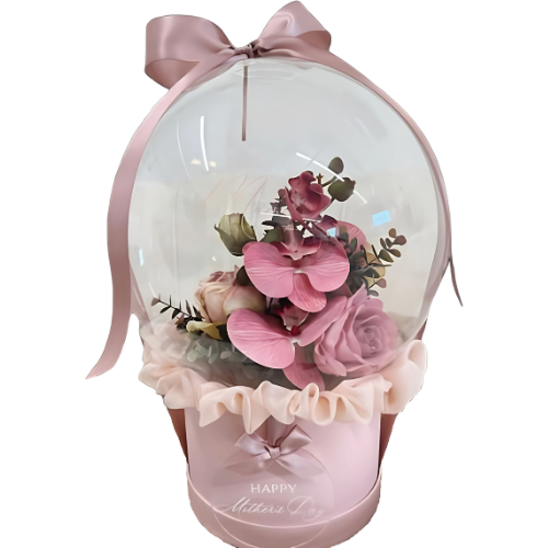 Pink bloom bubble arrangement