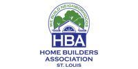 HBA Home Builders Association logo with green house and blue letters on white background