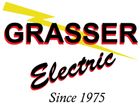 GRASSER Electric logo in black and red with yellow lightning bolt and “Since 1975” text