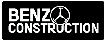 BENZ CONSTRUCTION logo on a black background with white text and circular crane icon