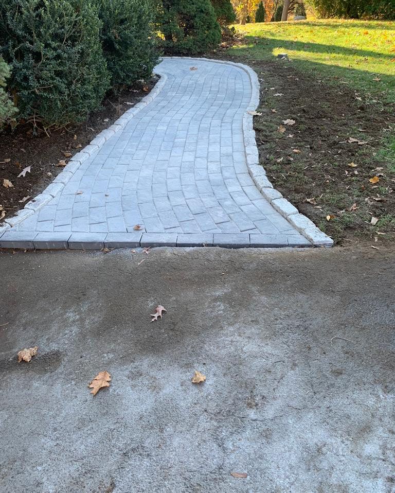 brick walkway after