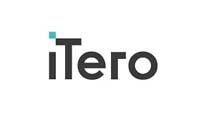 The iTero logo featuring grey text with a small light blue square above the letter 'i'.