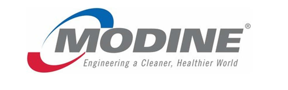 The modine logo is on a white background.