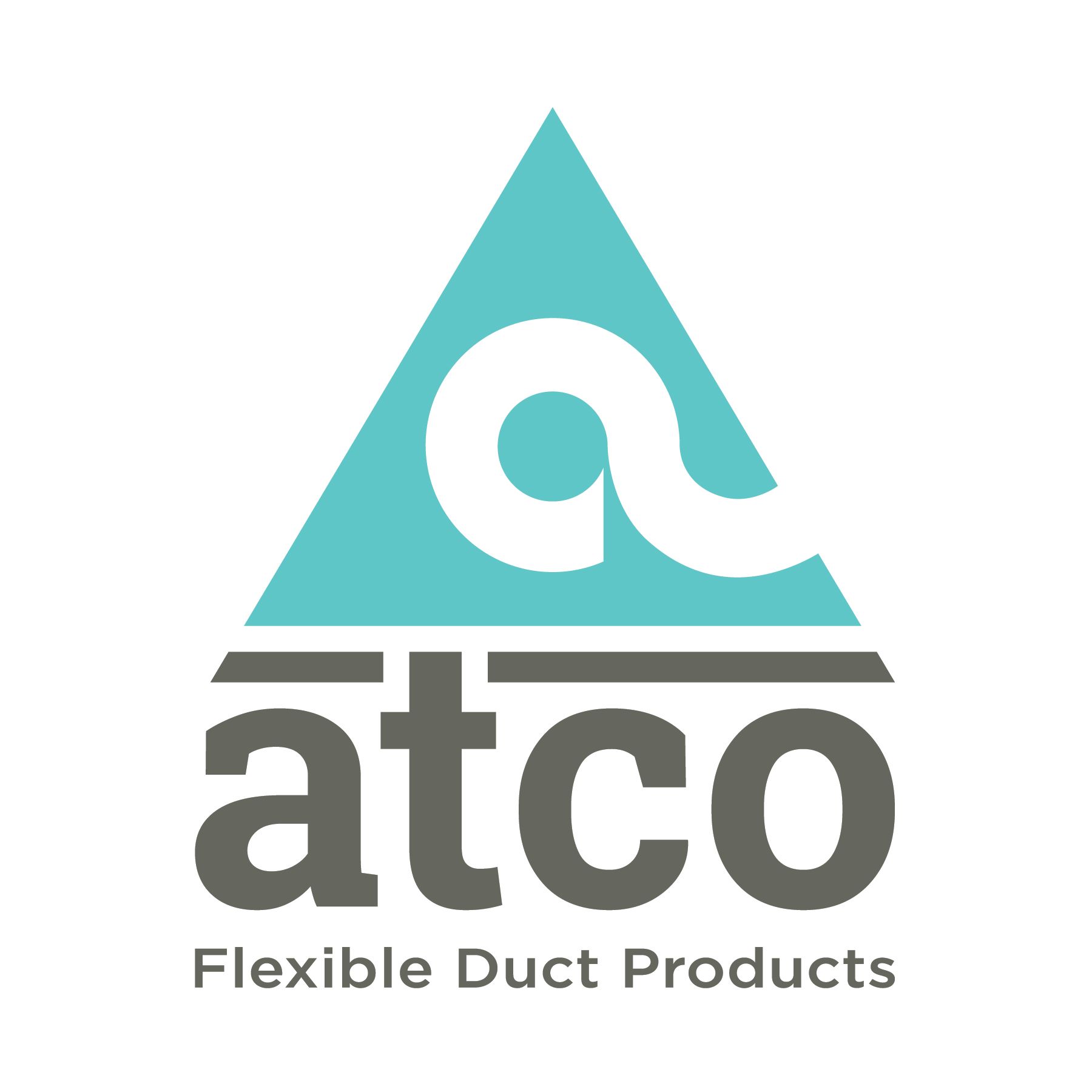 A logo for a company called atco flexible duct products.
