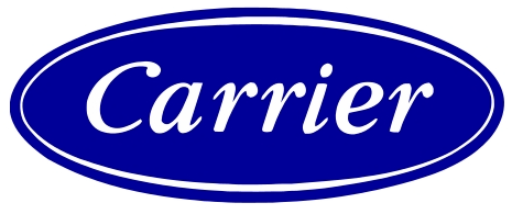 A blue and white carrier logo on a white background.