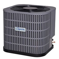 A large york air conditioner on a white background.