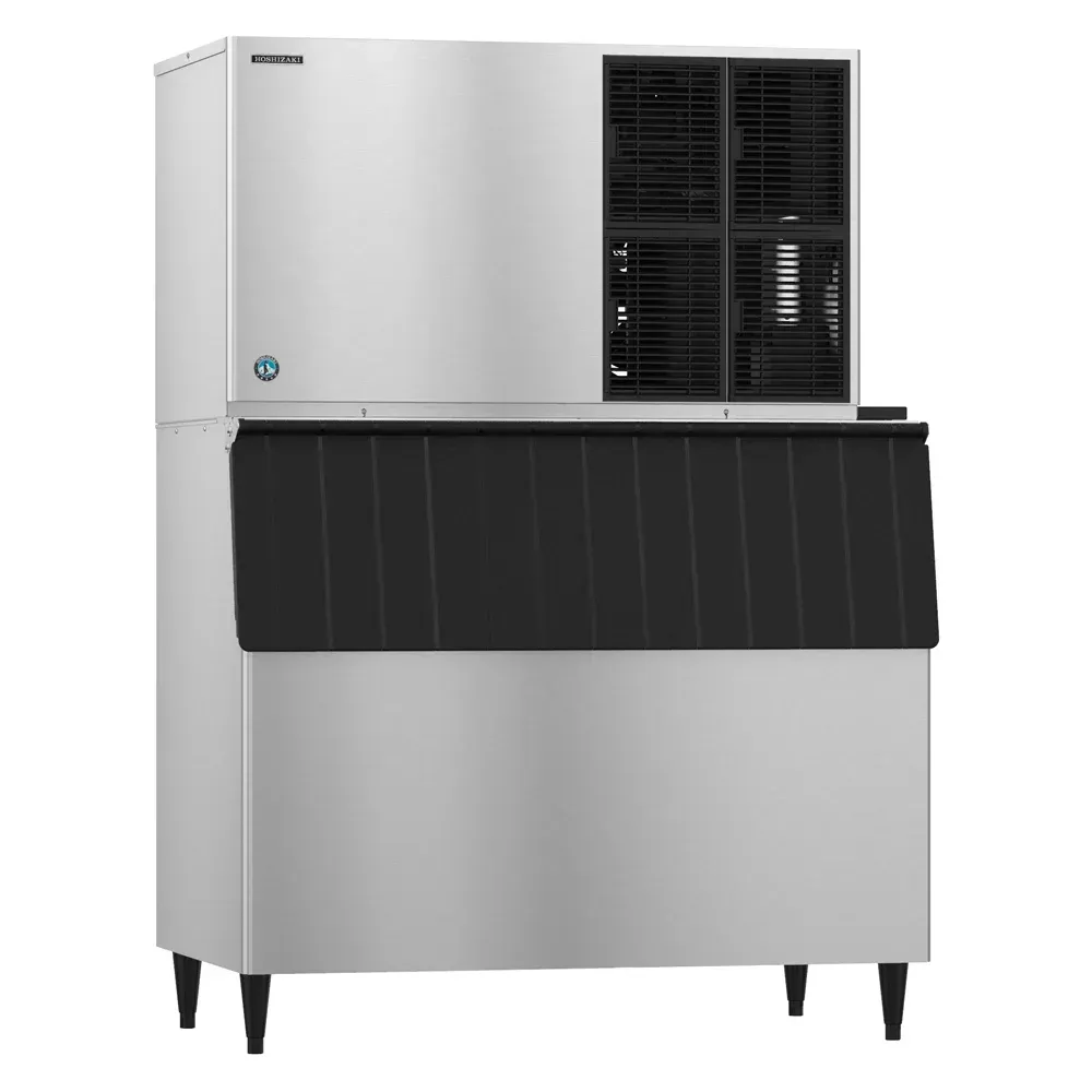 A stainless steel refrigerator with two doors on a white background.
