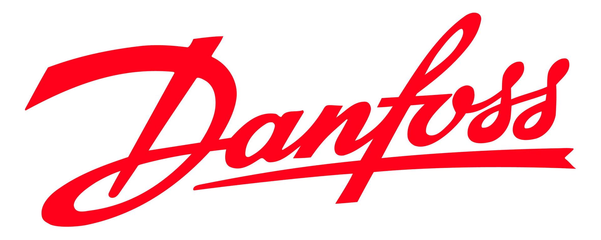 A red danfoss logo on a white background