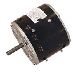 A close up of a black electric motor on a white background.