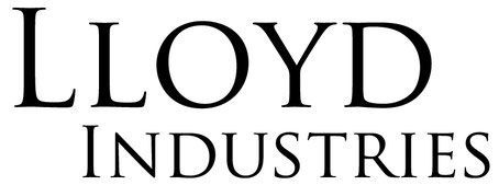 The logo for lloyd industries is black and white on a white background.