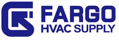 The logo for fargo hvac supply is blue and white.