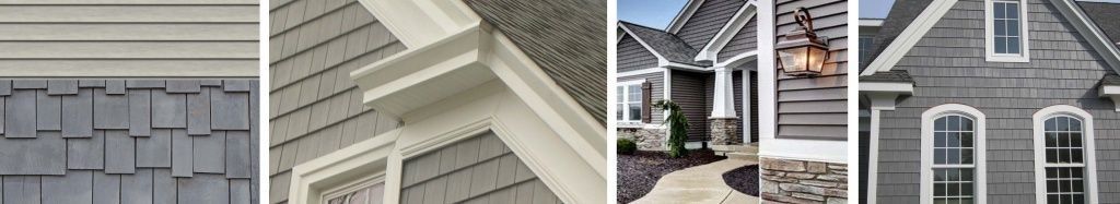 There are many different types of siding on a house.