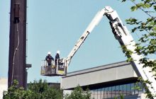 Electricians on a bucket truck