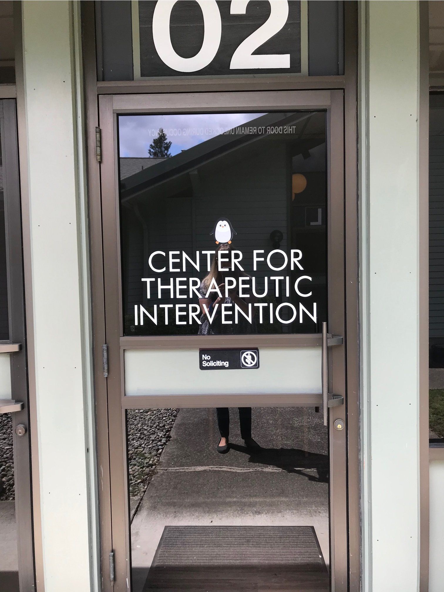 Glass door sign