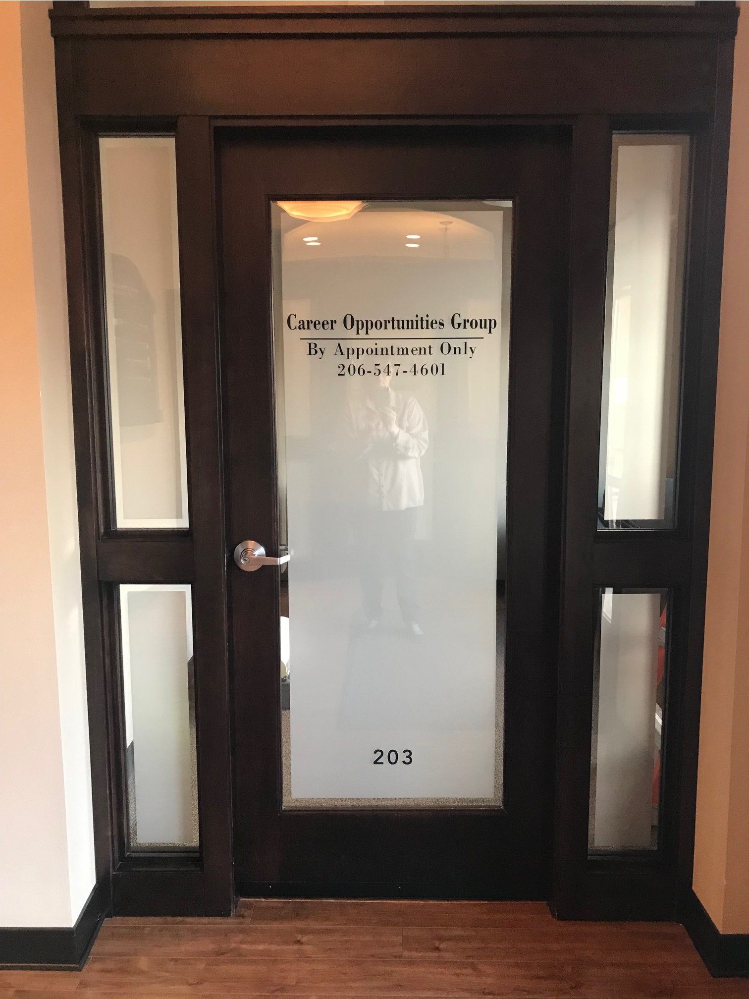 Glass frosted sign
