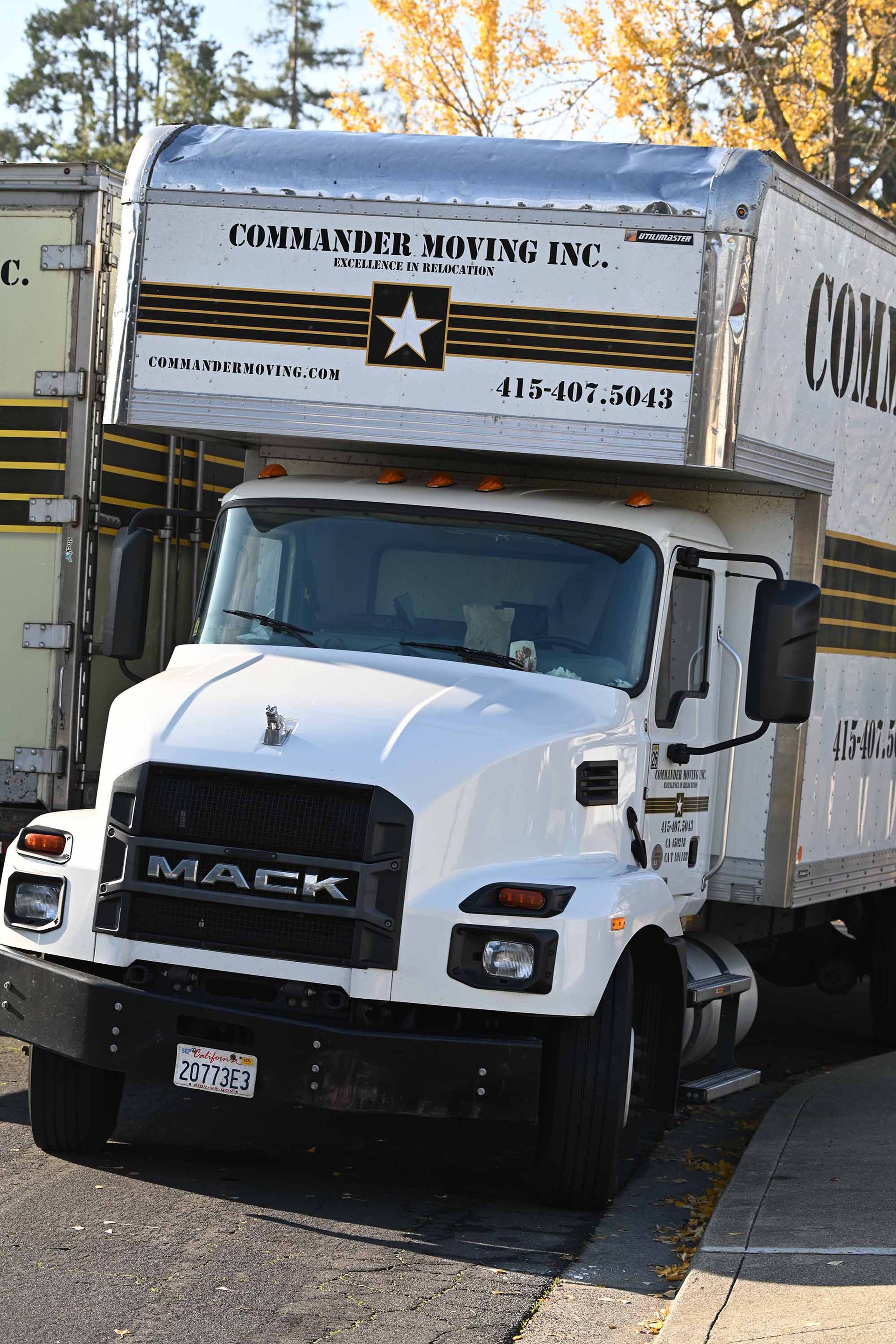 White Mack box truck, 