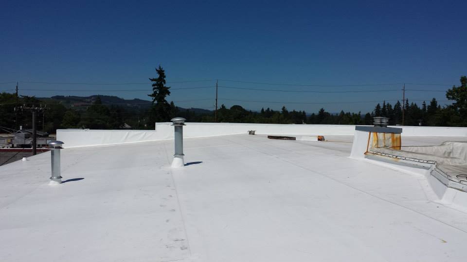 White commercial roof