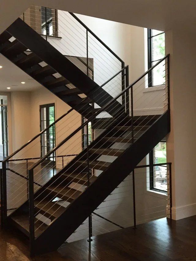 Black steel stairs