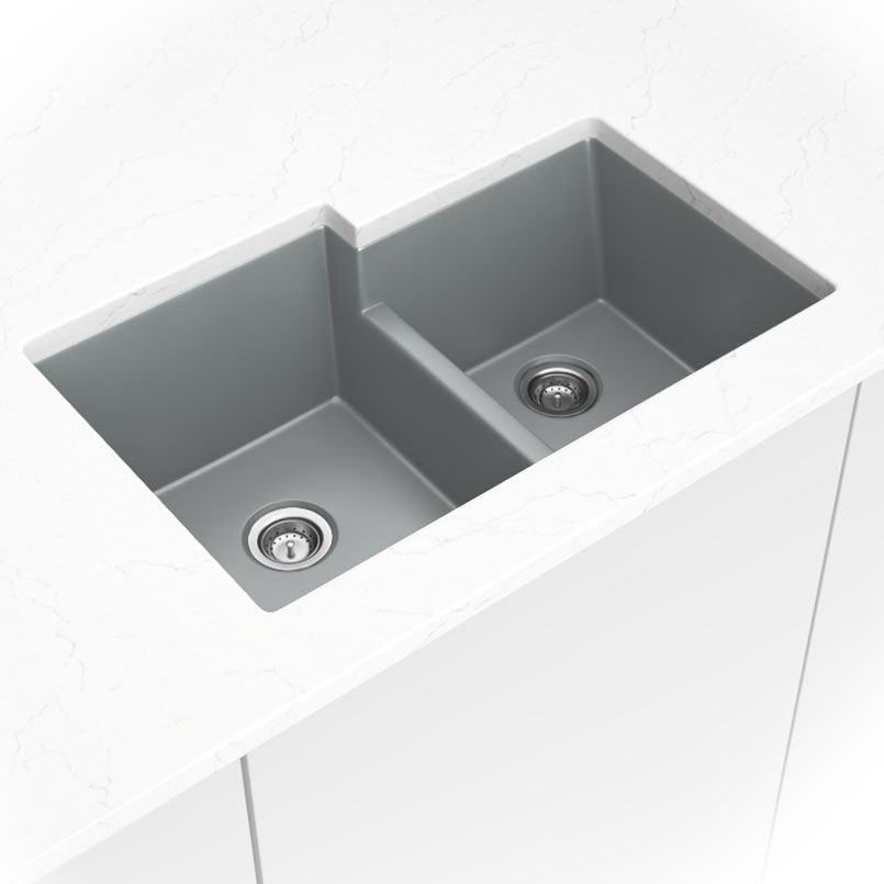 Gray Quartz Double Bowl 60/40-3221